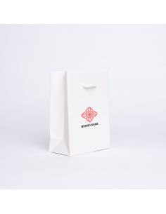 Customized Laminated Personalized shopping bag Noblesse 12x6x16 CM | SAC PAPIER NOBLESSE PLASTIFIÉ | IMPRESSION EN SÉRIGRAPHI...
