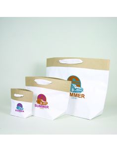 Customized Personalized shopping bag Ciment 15x8x20 CM | PREMIUM CEMENT PAPER BAG | SCREEN PRINTING ON TWO SIDES IN TWO COLOURS